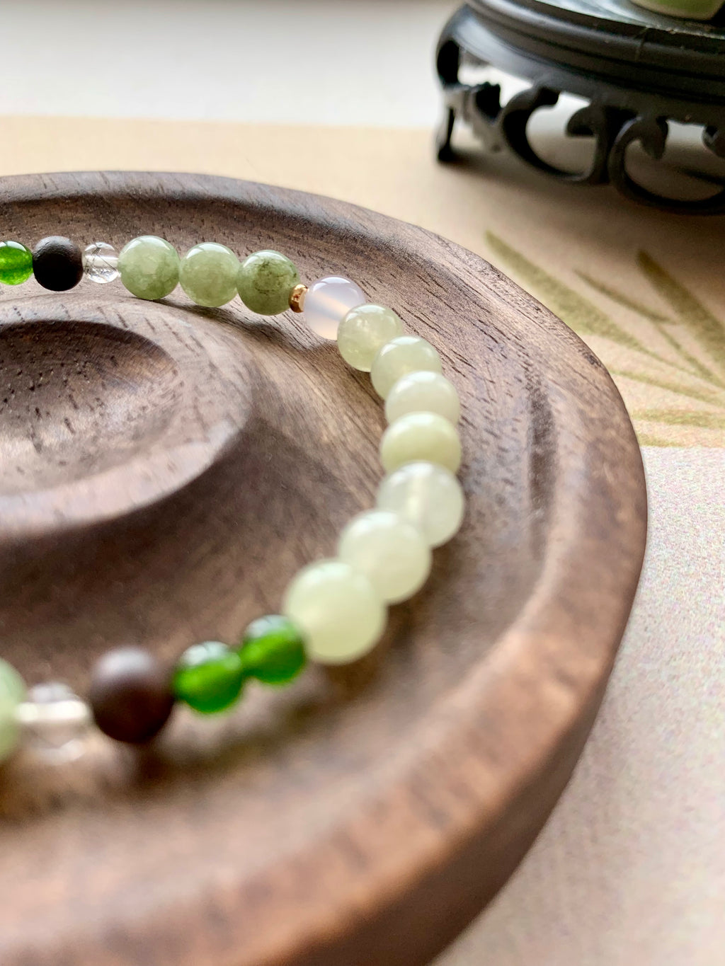 Bambusa Pure Artisan Bracelet | 6mm Natural Green Gems for Stress Relief & Zen Clarity | Peach Blossom Spring Collection | Spiritual Healing Jewelry | Abundance & Protection Talisman