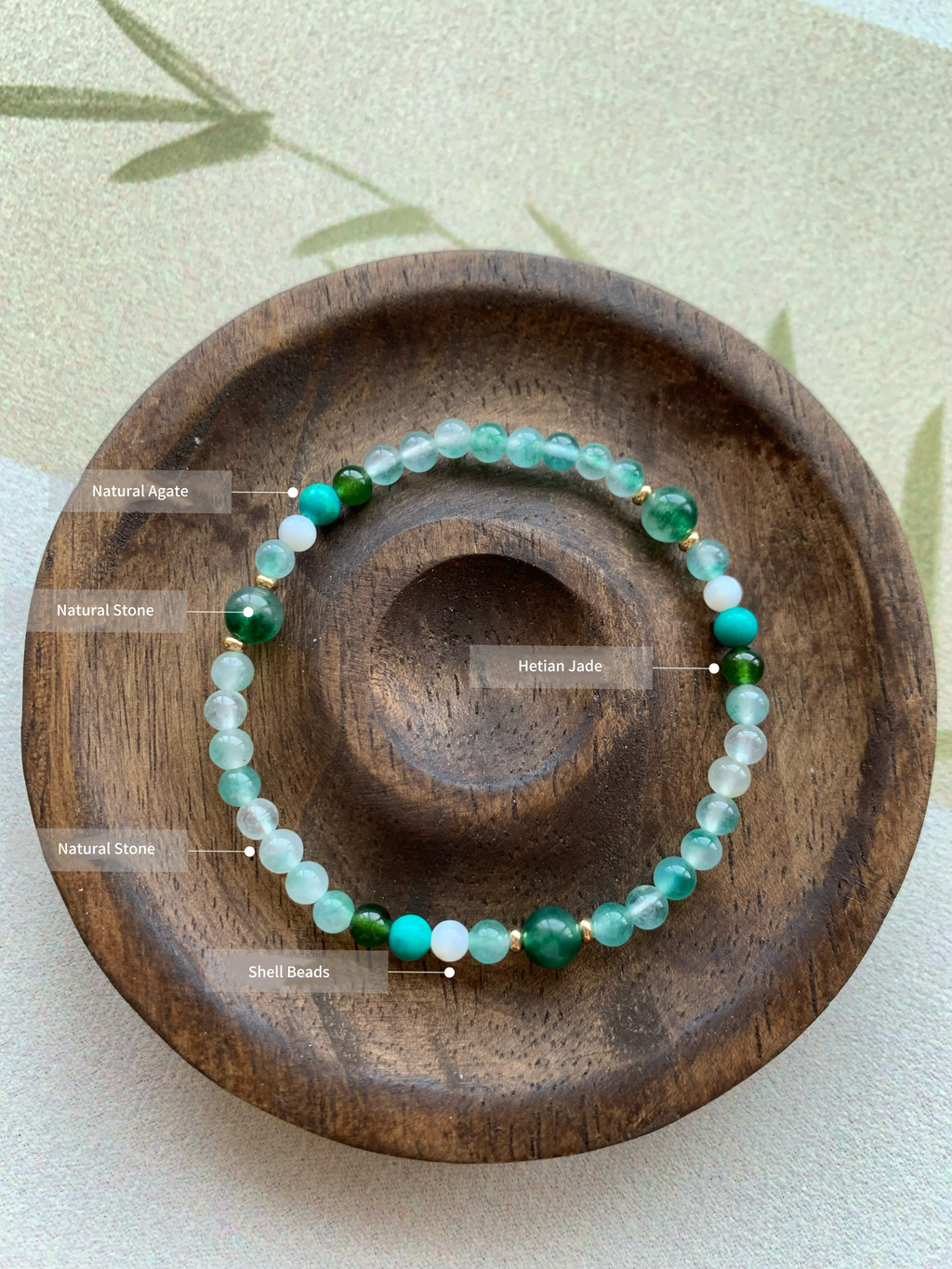 Evergreen Artisan Bracelet | 4mm Natural Emerald-Hued Stones for Growth & Vitality | Zen Landscape Jewelry | Inspired by 17th Century Masterpiece | Abundance Talisman for Inner Peace