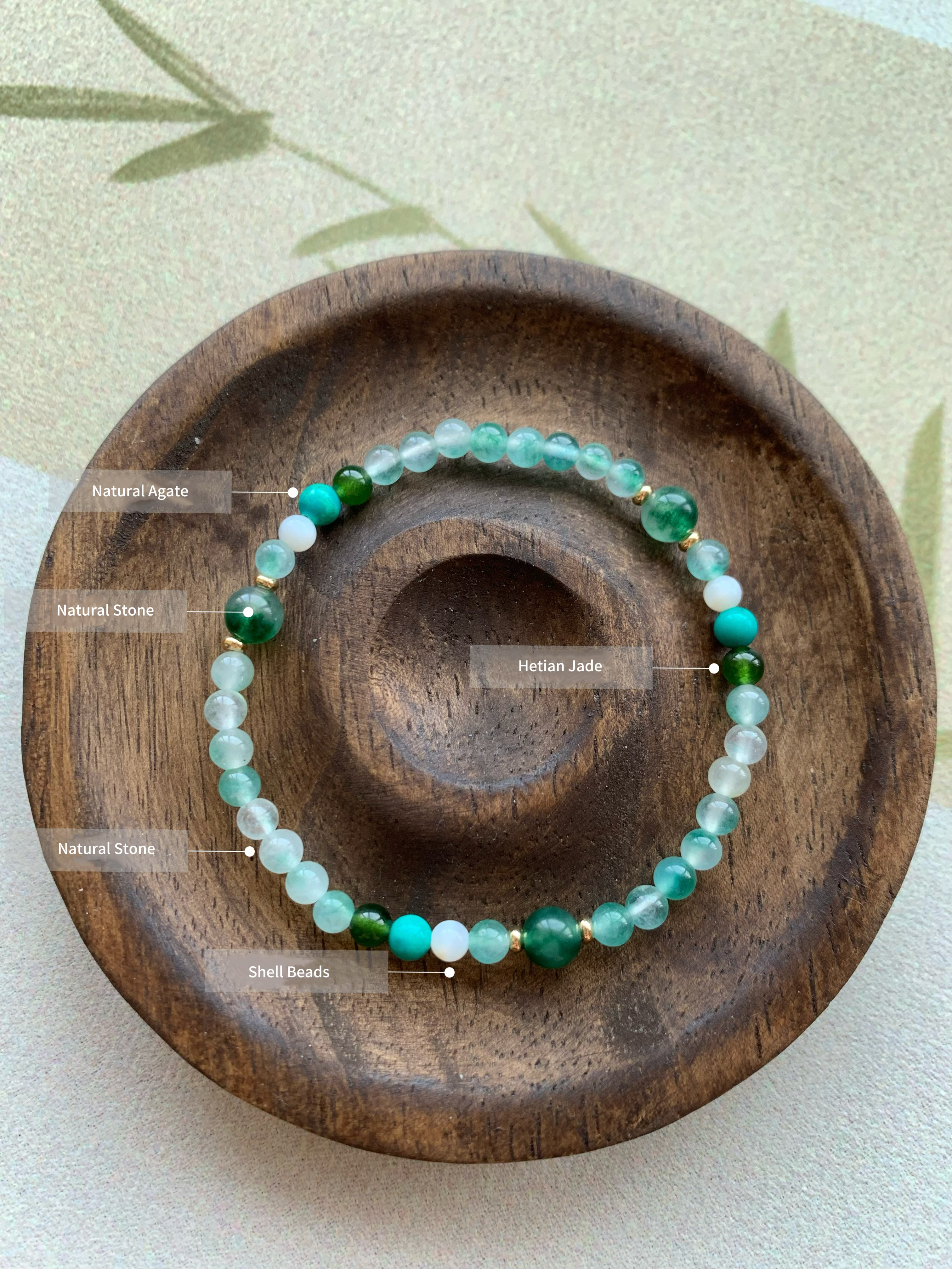 Evergreen Artisan Bracelet | 4mm Natural Emerald-Hued Stones for Growth & Vitality | Zen Landscape Jewelry | Inspired by 17th Century Masterpiece | Abundance Talisman for Inner Peace