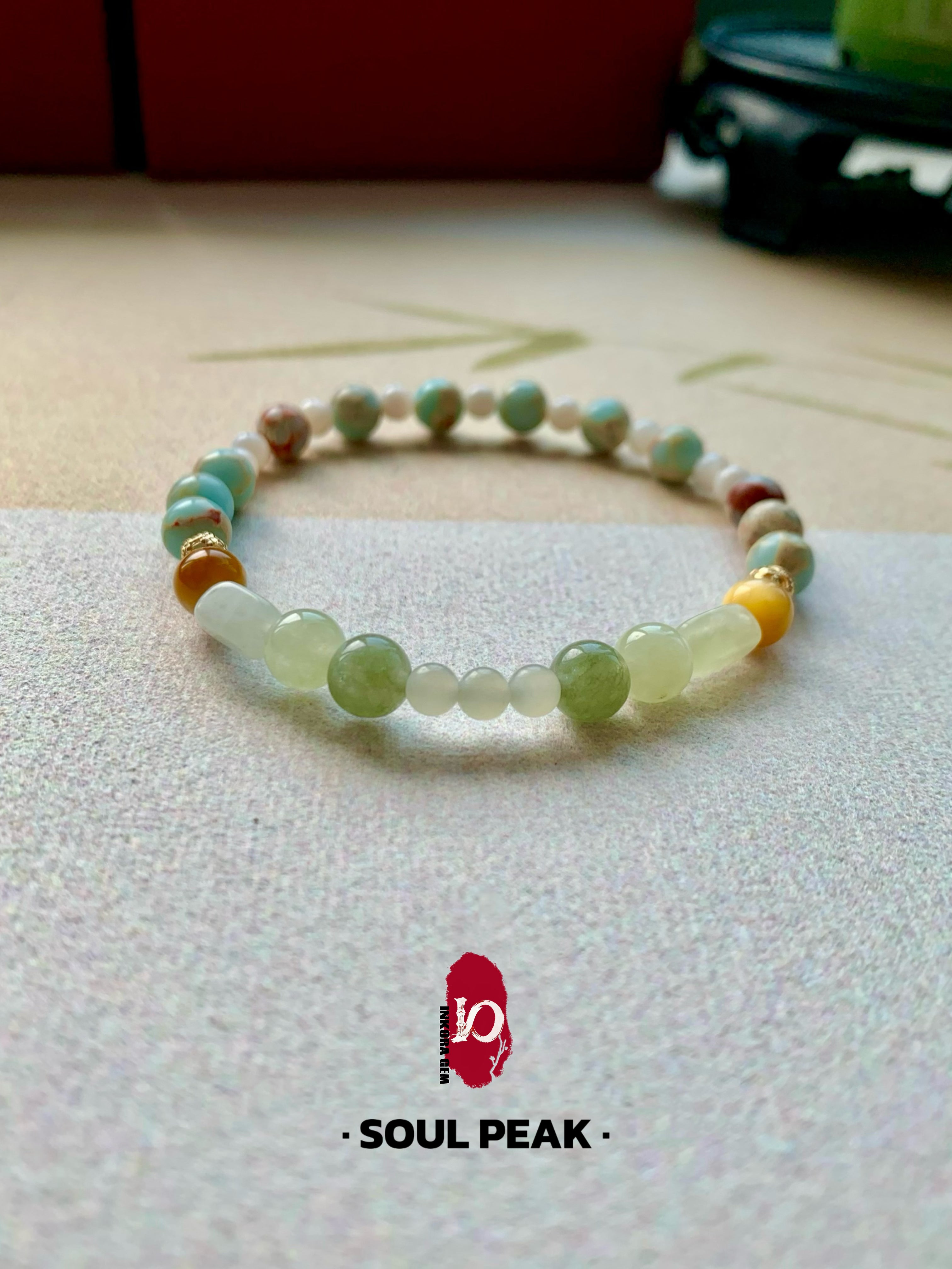 Soul Peak Artisan Bracelet | 6mm Matte Natural Stones for Emotional Balance & Manifestation | Song Dynasty Art Inspired | Spiritual Zen Jewelry | Abundance & Grounding Talisman