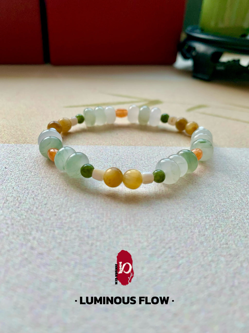 Luminous Flow Artisan Bracelet | 6mm Geometric Natural Stones for Success & Creativity | Modern Zen Jewelry | Handcrafted Manifestation Talisman | Unique Wellness Gift for Her
