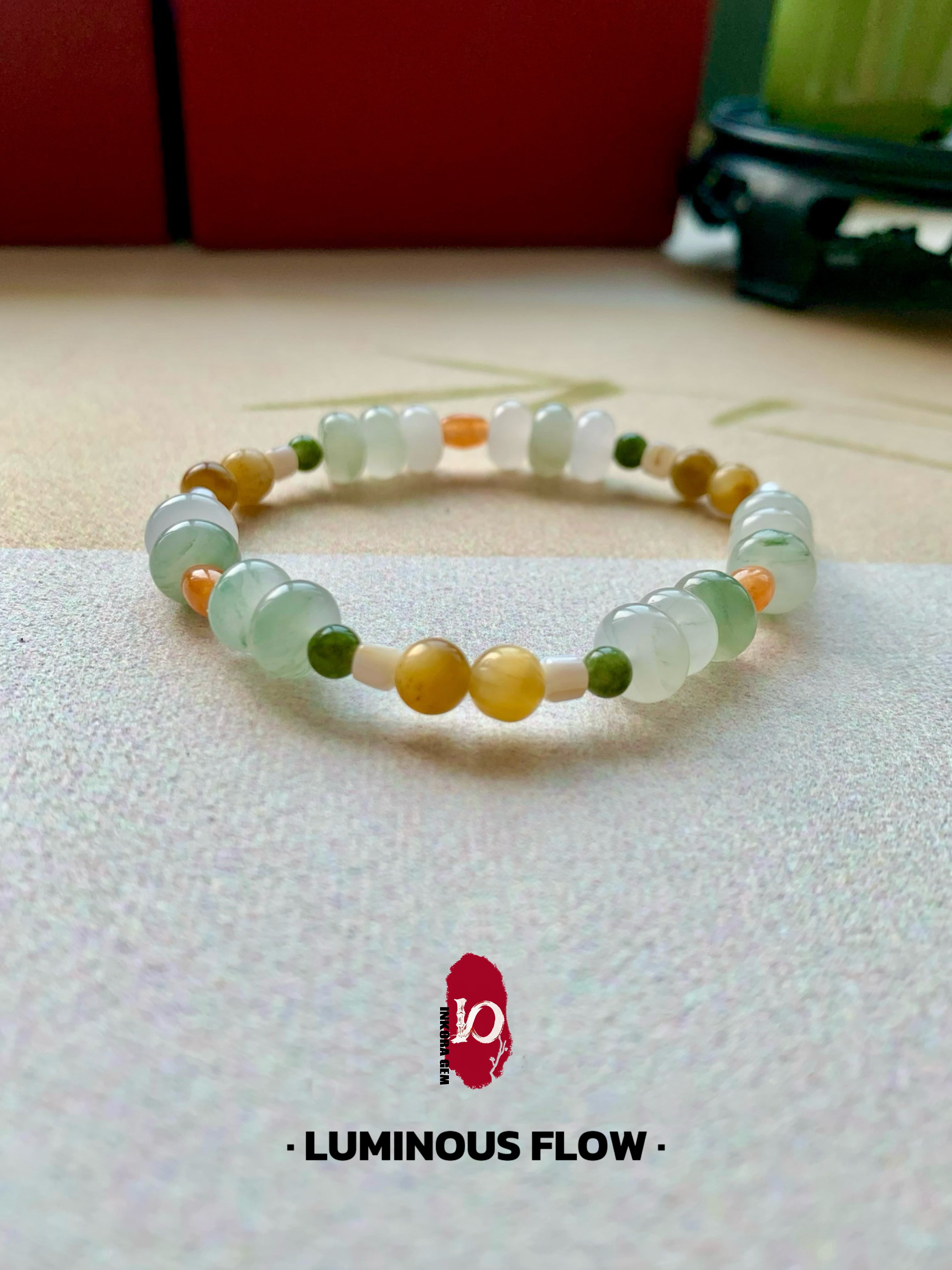 Luminous Flow Artisan Bracelet | 6mm Geometric Natural Stones for Success & Creativity | Modern Zen Jewelry | Handcrafted Manifestation Talisman | Unique Wellness Gift for Her