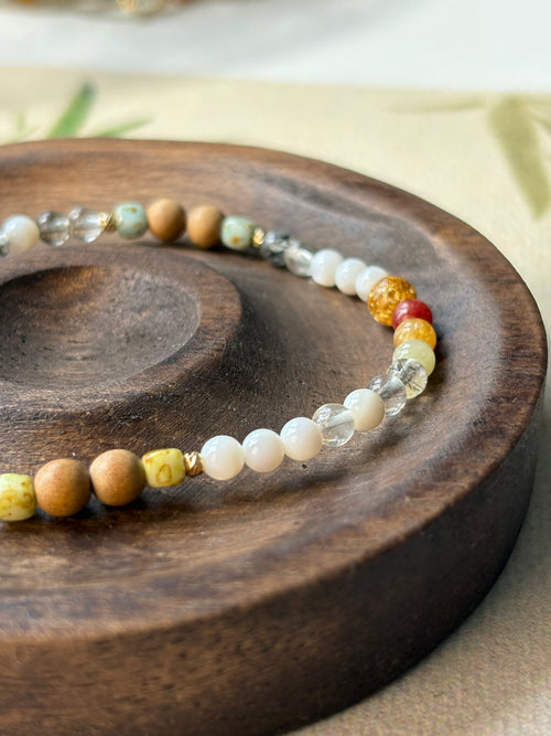 Palace Spring Artisan Bracelet | 4mm Natural Multi-Gemstones for Vitality & Abundance | Zen Aesthetic Jewelry | Inspired by 16th Century Masterpiece | Luxury Talisman for Emotional Balance