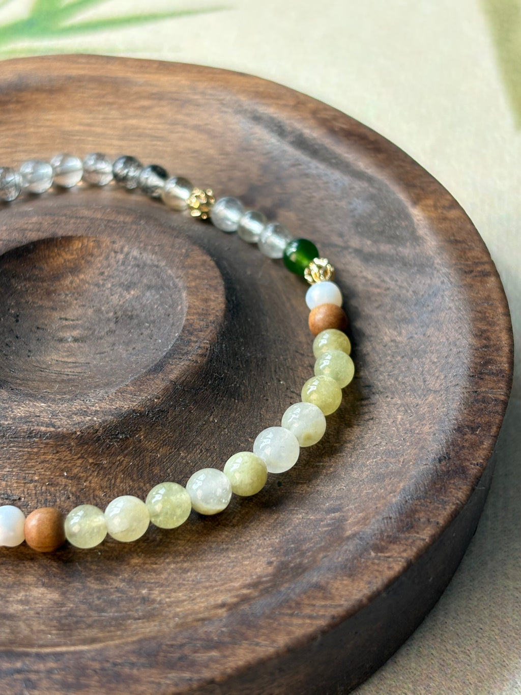 Whispering Woods Artisan Bracelet | 4mm Natural Gemstones for Stress Relief & Inner Peace | Zen Forest Aesthetic | Inspired by 14th Century Art | Quiet Luxury Energy Talisman