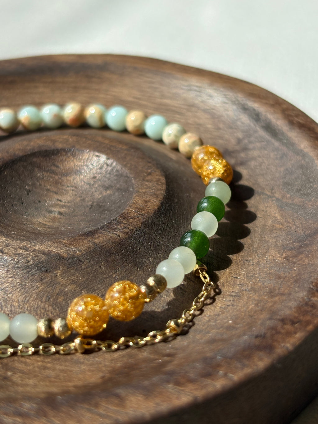 Verdant Landscape Artisan Bracelet | Inspired by 12th Century Song Dynasty Art | 4mm Fine Crystals for Serenity, Grounding & Abundance