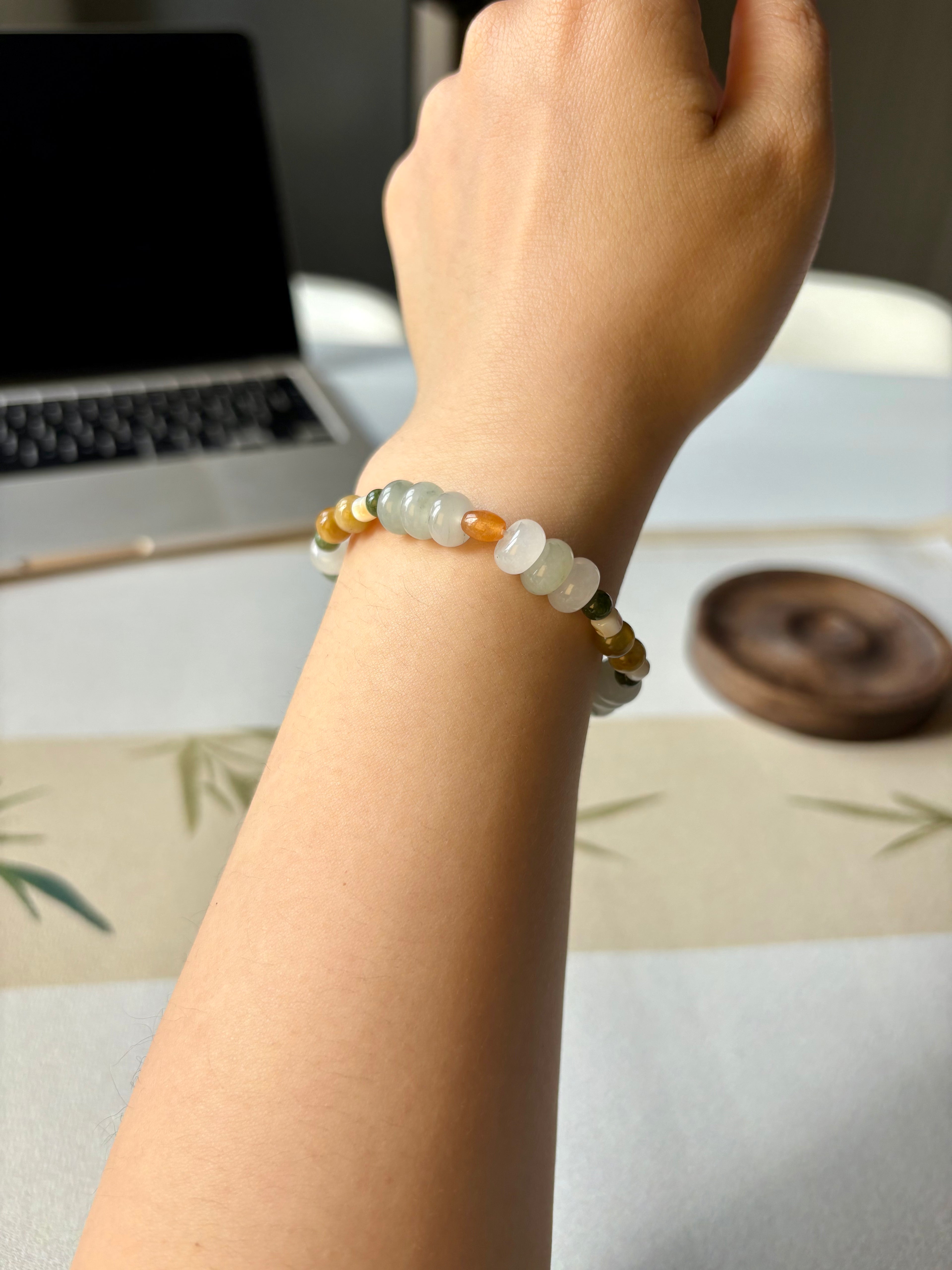 Luminous Flow Artisan Bracelet | 6mm Geometric Natural Stones for Success & Creativity | Modern Zen Jewelry | Handcrafted Manifestation Talisman | Unique Wellness Gift for Her