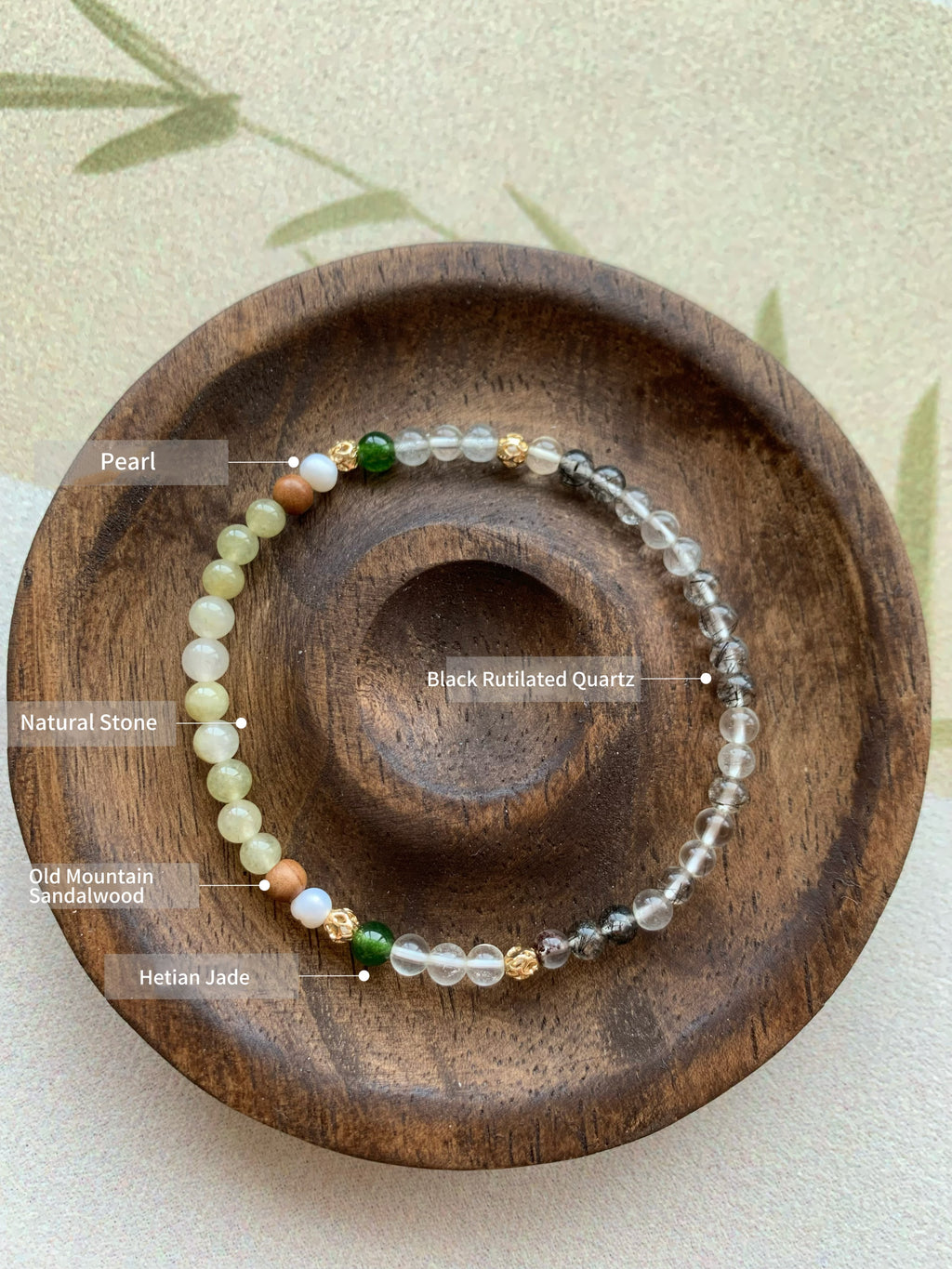 Whispering Woods Artisan Bracelet | 4mm Natural Gemstones for Stress Relief & Inner Peace | Zen Forest Aesthetic | Inspired by 14th Century Art | Quiet Luxury Energy Talisman