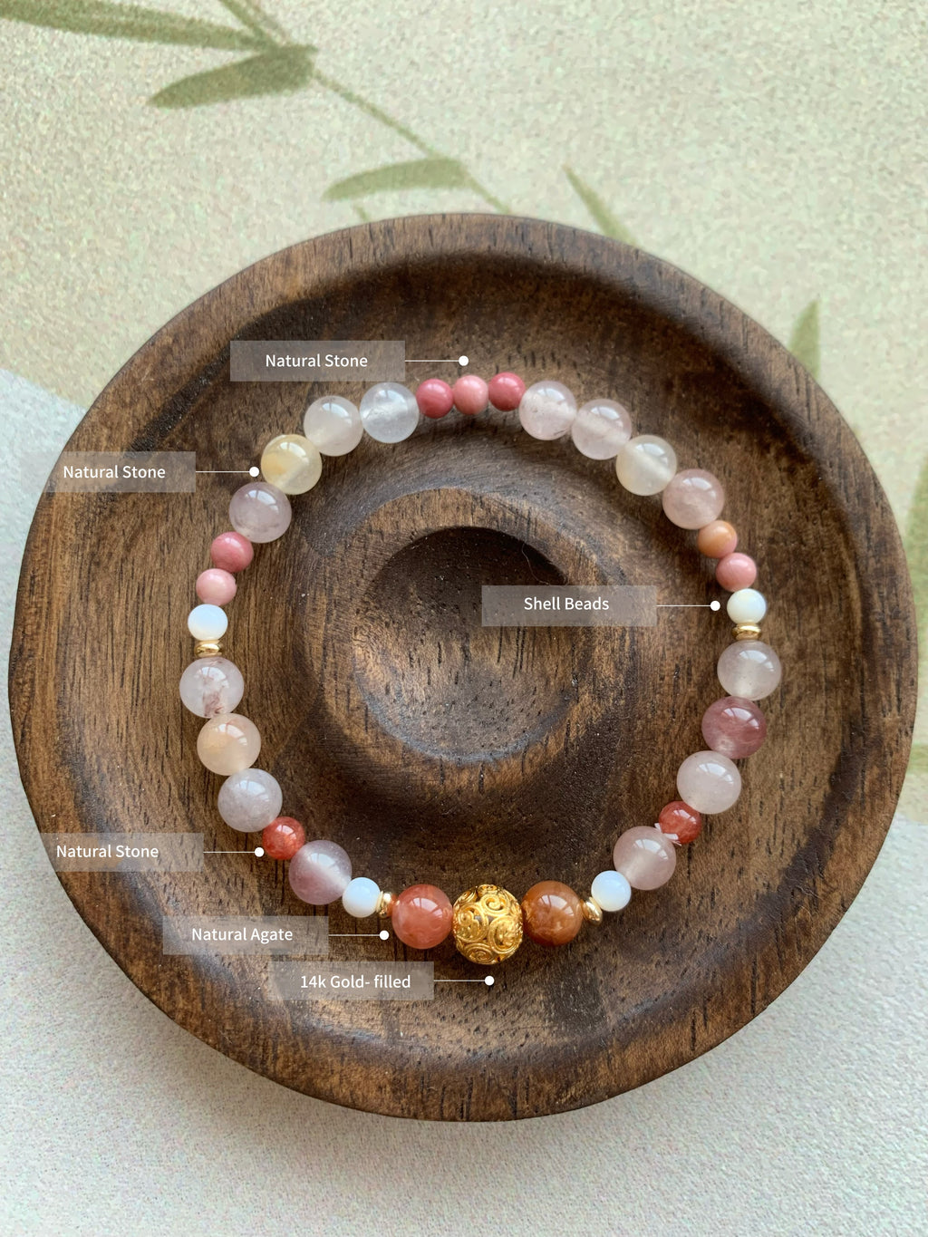 Goddess Aura Artisan Bracelet | 6mm Natural Rose & Jasper Gems for Self-Love & Radiance | Inspired by 4th Century Masterpiece | Divine Feminine Energy Jewelry | Elegant Talisman for Vitality