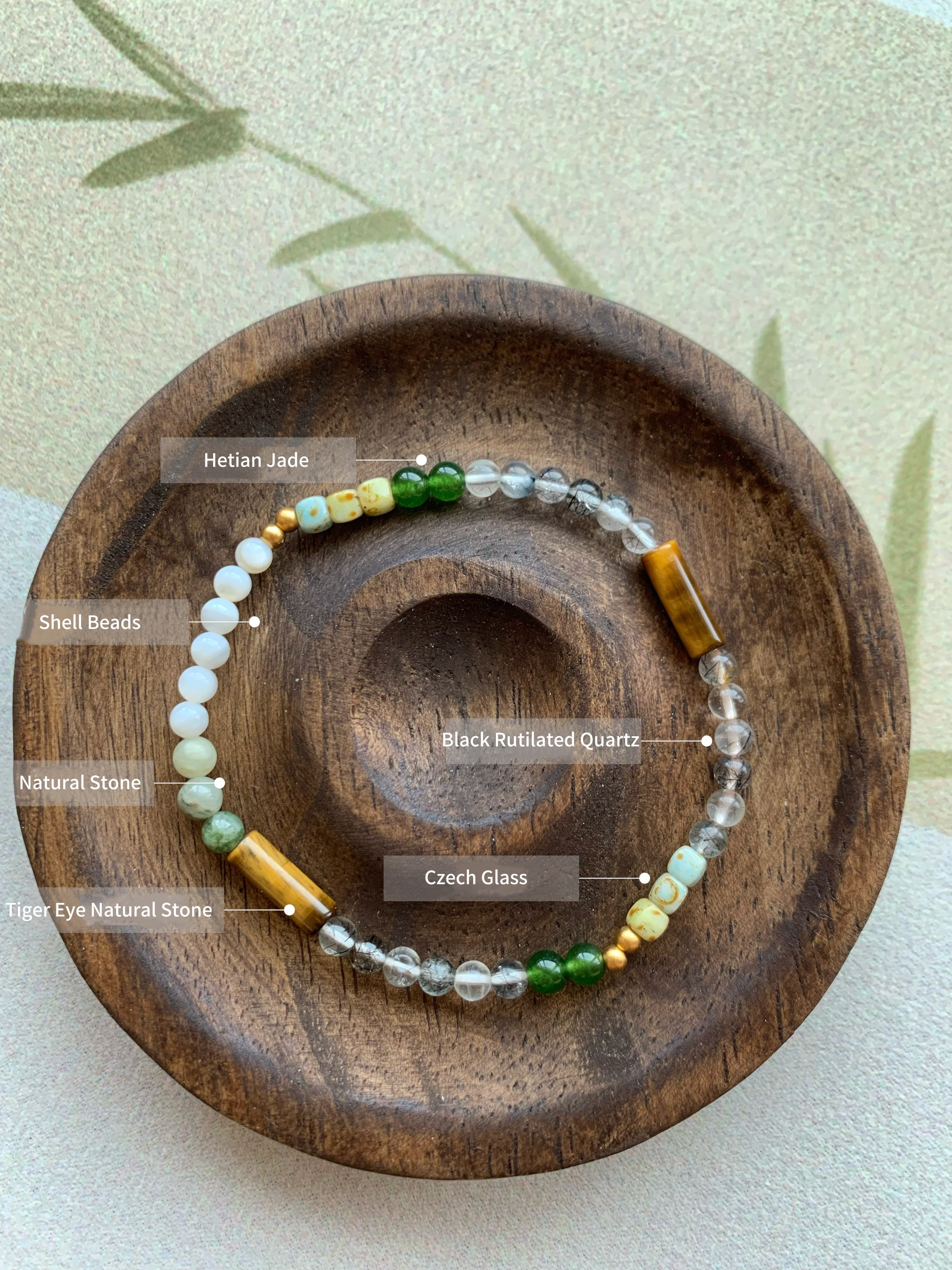 Spring Abode Artisan Bracelet | Natural 4mm Energy Stones for Mindfulness & Balance | Zen Landscape Jewelry | Inspired by 14th Century Masterpiece | Quiet Luxury Talisman